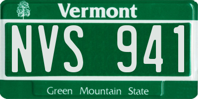 VT license plate NVS941