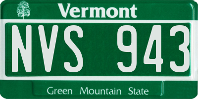VT license plate NVS943