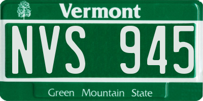 VT license plate NVS945