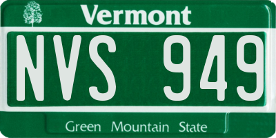 VT license plate NVS949
