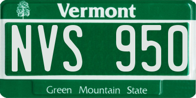 VT license plate NVS950