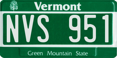 VT license plate NVS951