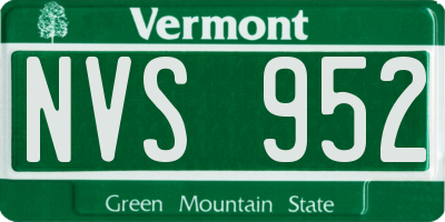 VT license plate NVS952