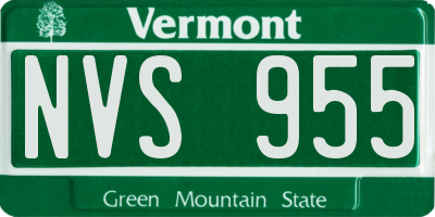 VT license plate NVS955