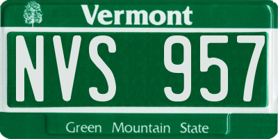 VT license plate NVS957