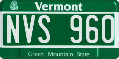 VT license plate NVS960