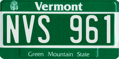 VT license plate NVS961