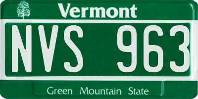 VT license plate NVS963