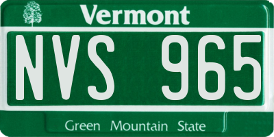 VT license plate NVS965