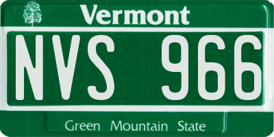 VT license plate NVS966