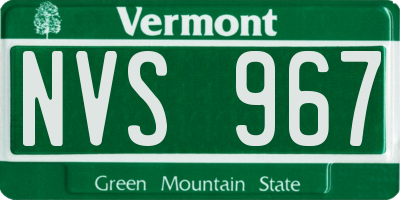 VT license plate NVS967
