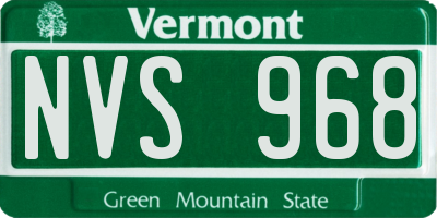 VT license plate NVS968