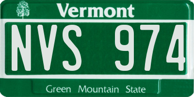 VT license plate NVS974