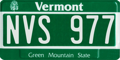 VT license plate NVS977