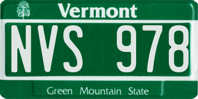 VT license plate NVS978