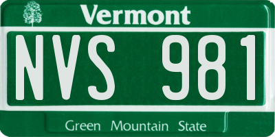 VT license plate NVS981