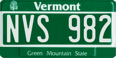 VT license plate NVS982