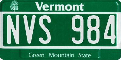 VT license plate NVS984