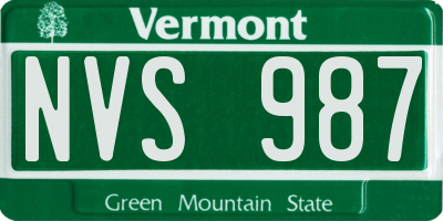 VT license plate NVS987