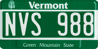 VT license plate NVS988