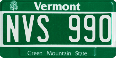 VT license plate NVS990