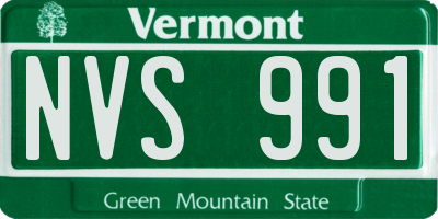 VT license plate NVS991