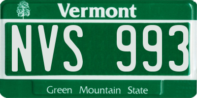 VT license plate NVS993
