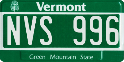 VT license plate NVS996