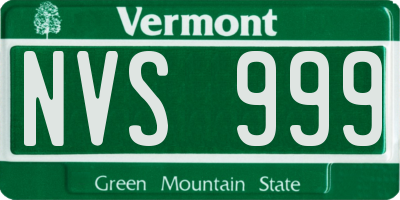VT license plate NVS999