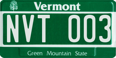 VT license plate NVT003