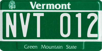 VT license plate NVT012