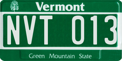 VT license plate NVT013