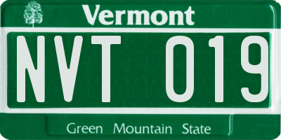VT license plate NVT019