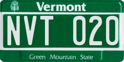 VT license plate NVT020