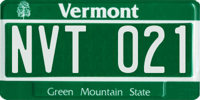 VT license plate NVT021