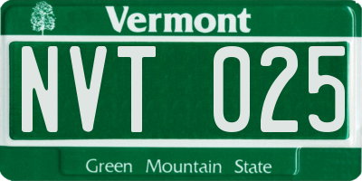VT license plate NVT025