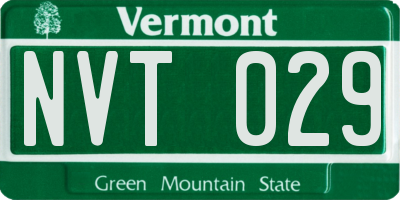 VT license plate NVT029