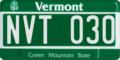 VT license plate NVT030