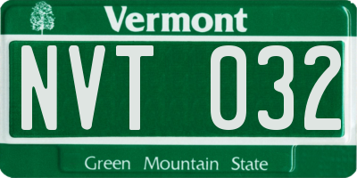 VT license plate NVT032