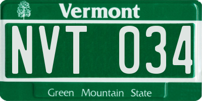 VT license plate NVT034