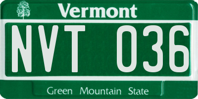 VT license plate NVT036