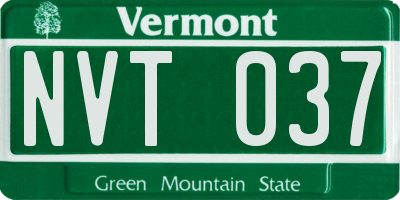 VT license plate NVT037