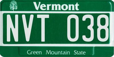VT license plate NVT038