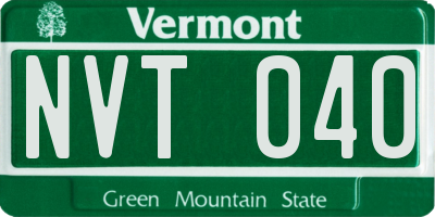 VT license plate NVT040