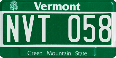 VT license plate NVT058
