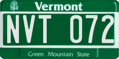 VT license plate NVT072