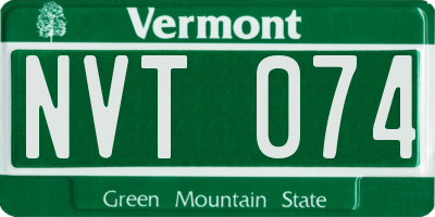 VT license plate NVT074