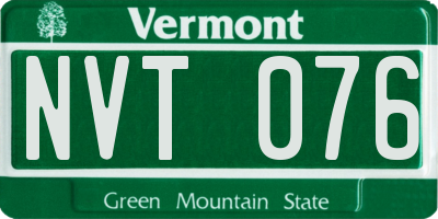 VT license plate NVT076