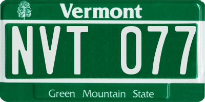 VT license plate NVT077