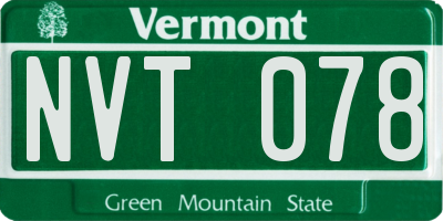 VT license plate NVT078